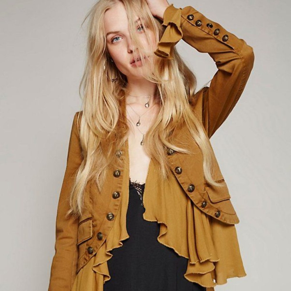 Free People Romantic Ruffles Jacket